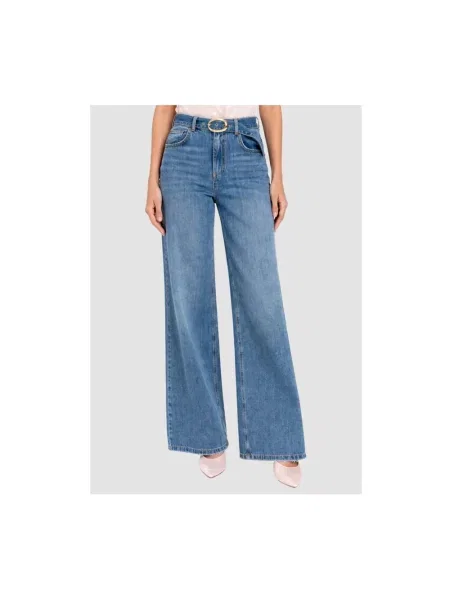 Szerokie jeansy Twinset niebieskie