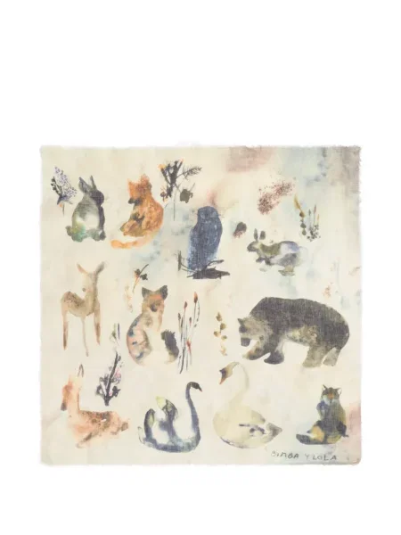 Fular Bimba Y Lola de lână cu imprimeu animal print