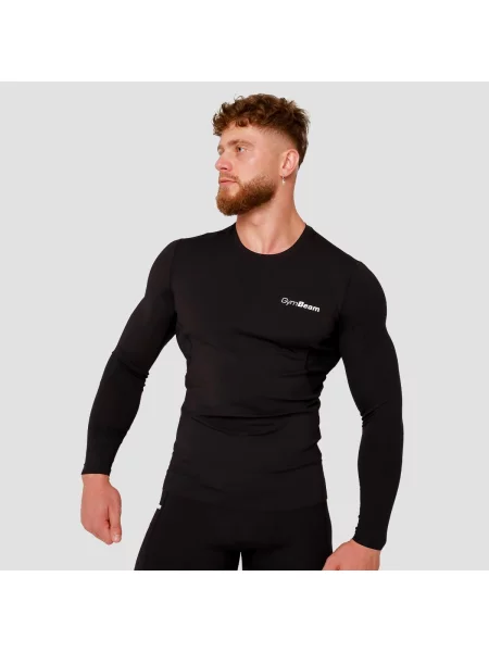 Koszulka fitness z długim rękawem kompresyjna High czarna