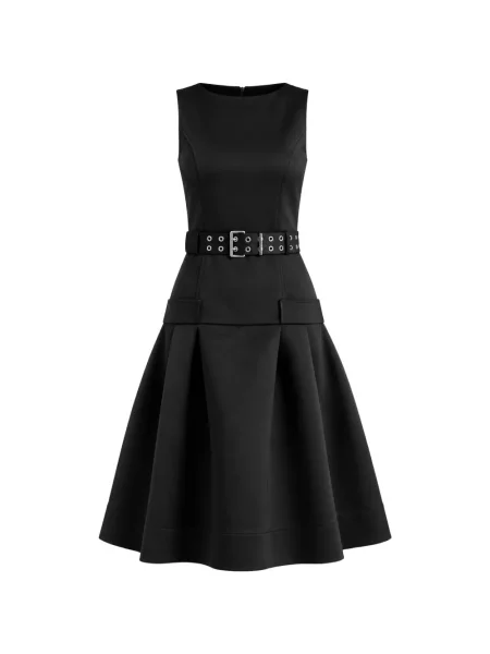 Cu centură rochie midi Ganni negru
