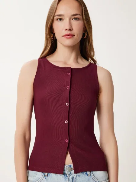 Happiness İstanbul Vestă burgundy roșu