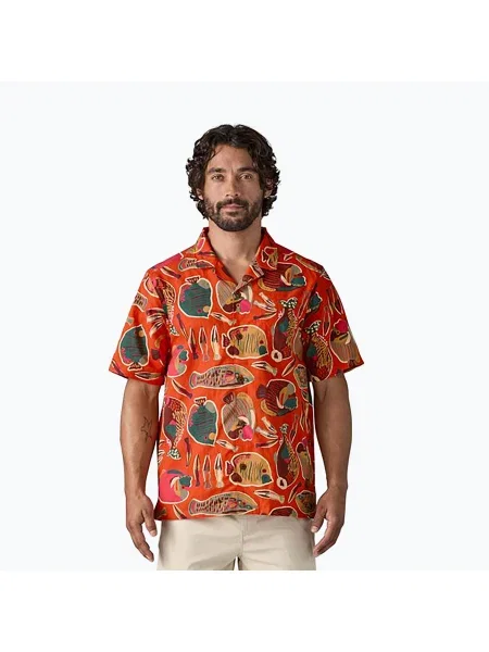 Cămașă pentru bărbați Patagonia Tidal Threads Camp wrasse/pollinator orange portocaliu