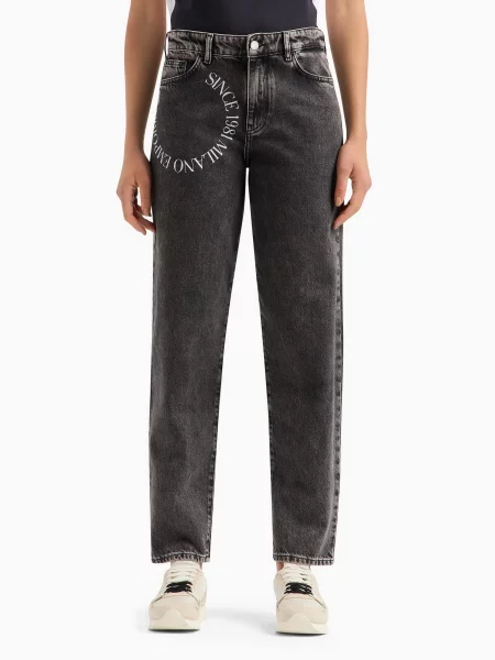 Широкие джинсы Emporio Armani черные