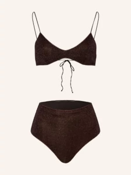Oséree Trójkątne Bikini Lumiere Z Błyszczącą Nicią braun