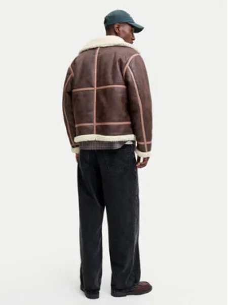 Jack & Jones Bunda z imitácie kože Liverpool hnedá