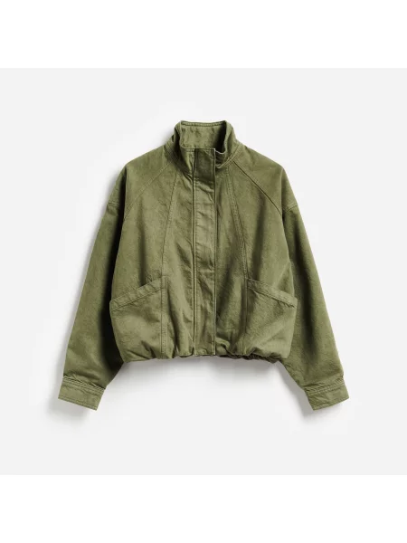 Reserved Džínová bunda bomber zelená
