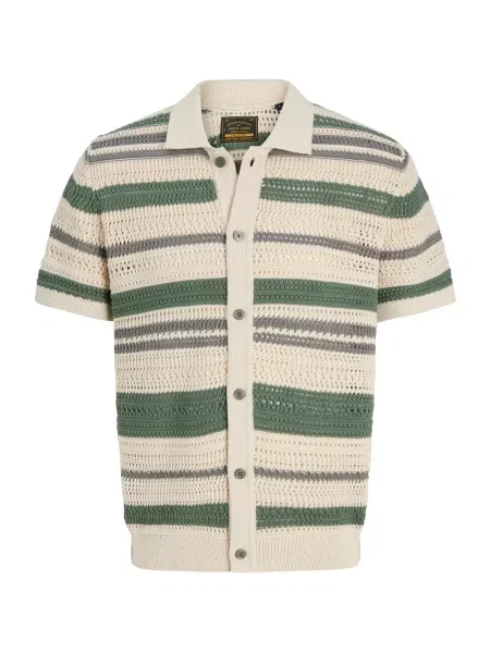 Jack & Jones Premium Geacă tricotată JPRBLUHAMILTON / gri / verde bej