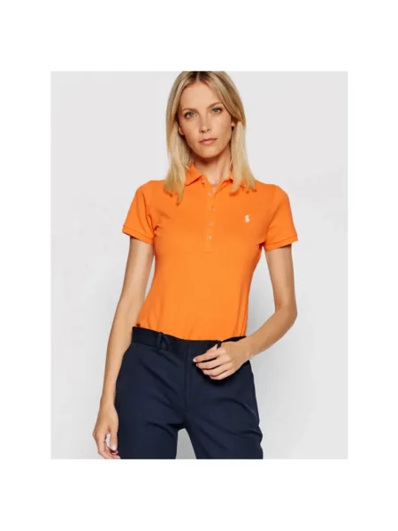 Koszulka polo Polo Ralph Lauren z krótkim rękawem pomarańczowa