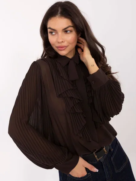 Bluza Italy Moda s volanima plava