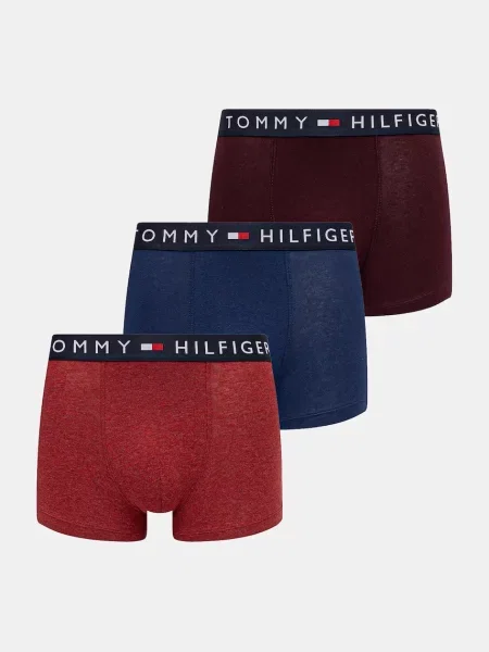 Bokserki Tommy Hilfiger Trunk 3 pary deep burgundy/purple navy/deep rouge heather fioletowe