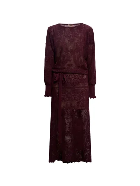 Rochie midi Twinset tricotate cu cordon violet