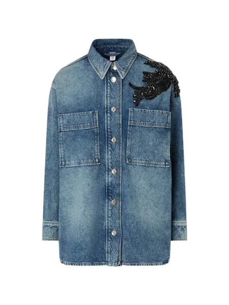 Top Liu Jo cu broderie albastru