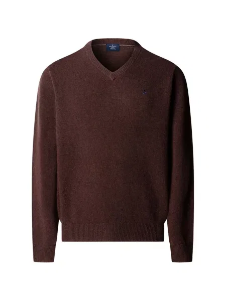 Pulover Hackett London cu decolteu în V maro