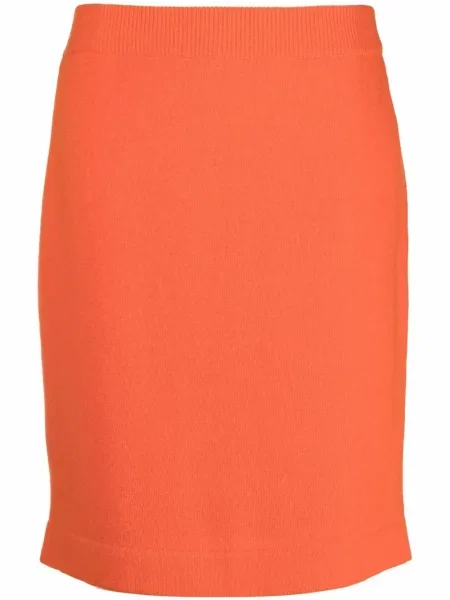 Kašmírové sukně Chanel Pre-owned oranžové