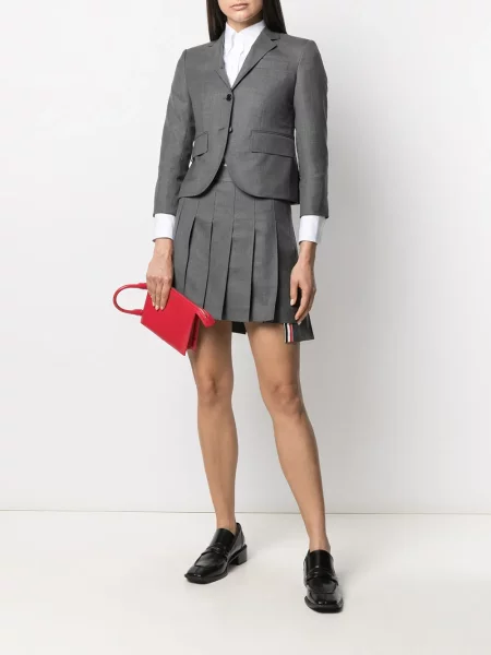 Marynarka Thom Browne jednorzędowa z klapą szara