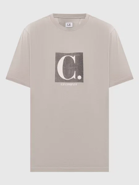 Футболка з принтом C.p. Company сіра