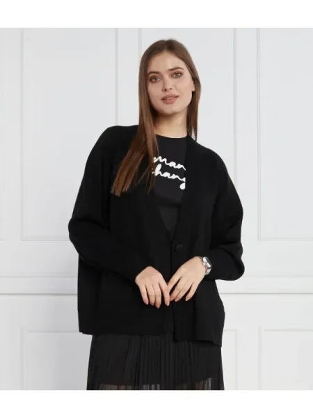 Armani Exchange Cardigan cu adaos de lână negru