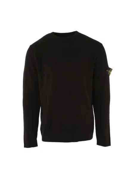 Dzianinowy sweter Stone Island z kamieniami niebieski