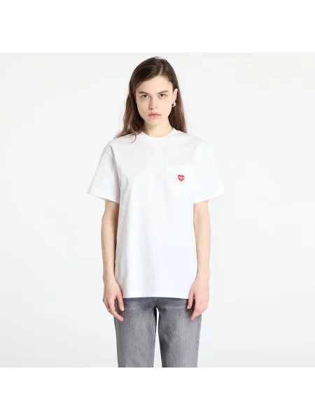 Tričko Carhartt WIP S/S Pocket Heart T-Shirt UNISEX White/ Red XS bílé