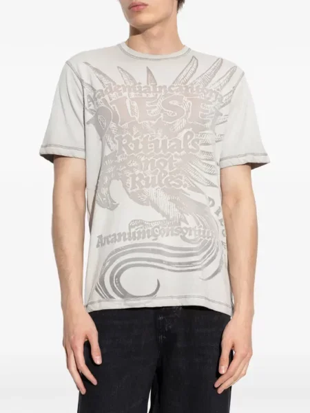 Tricou Diesel cu imagine gri