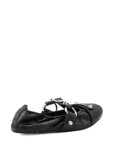 Balerini Balenciaga din piele cu cataramă negru