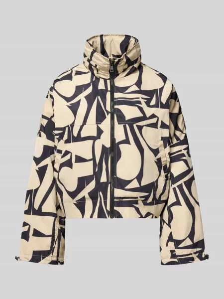 Oversized kurtka koszulowa z wzór na całej powierzchni Model BETTY BATSLEEVE' Only biała