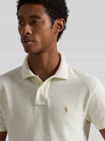 Koszulka polo Polo Ralph Lauren z siateczką beżowa