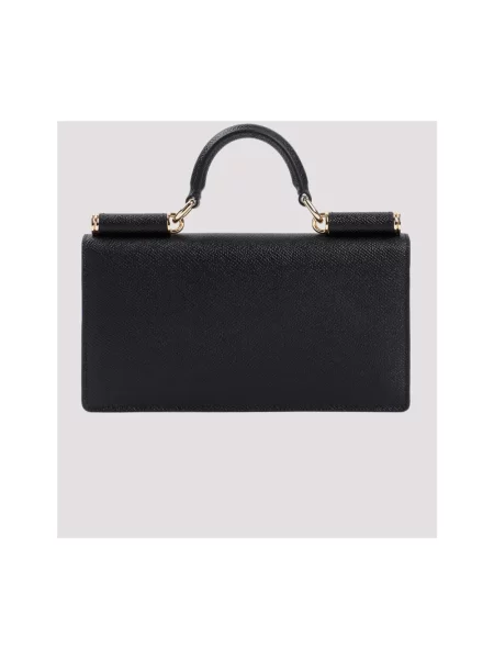 Torebka Dolce And Gabbana skórzana z nadrukiem czarna