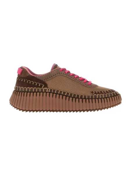Sneakersy Chloe Nama skórzane brązowe