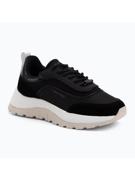 Sneakerși Calvin Klein cu șireturi plasă alb