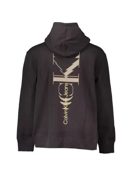 Hanorac cu glugă Calvin Klein cu imagine negru