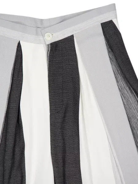 Pruhované plisované kalhoty Marrakshi Life bílé