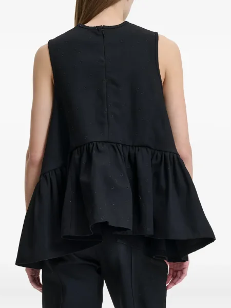 Top Cecilie Bahnsen cu broderie negru