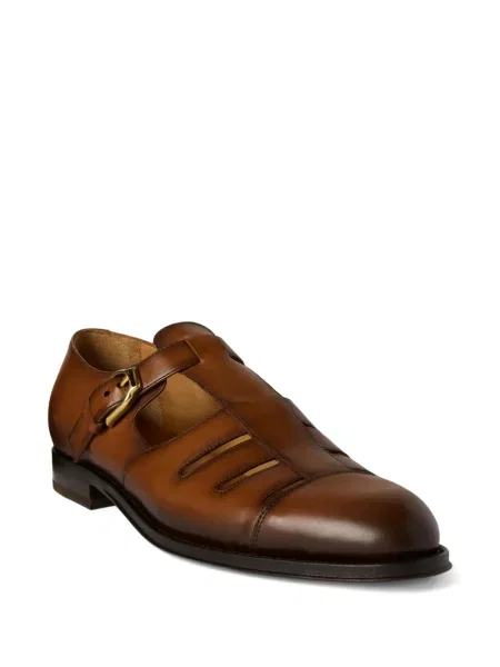 Δερμάτινα σκαρπινια Ralph Lauren Purple Label με αγκράφα μωβ