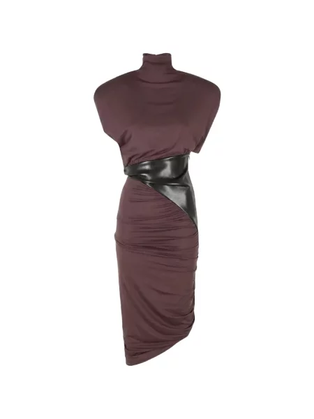 Rochie midi The Andamane drapată maro