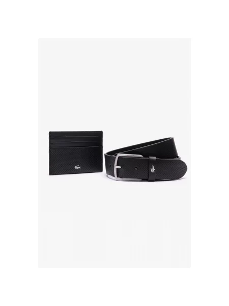 Lacoste Set de etui pentru carduri și curea negru