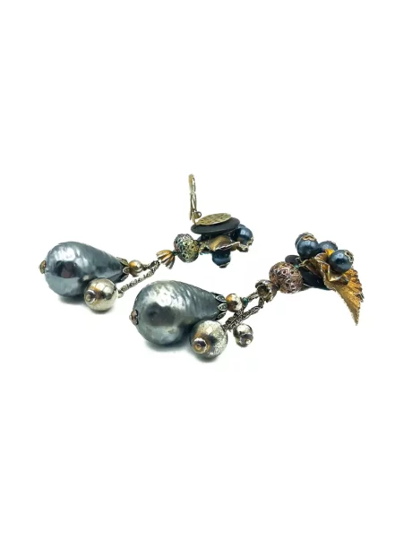 Φλοράλ σκουλαρίκια Jennifer Gibson Jewellery χρυσό