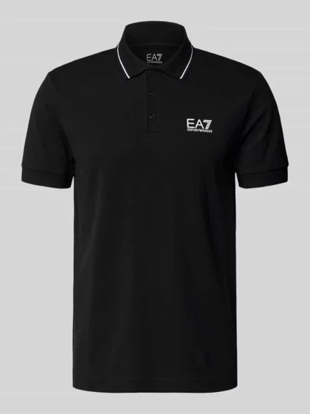 Koszulka polo o kroju regular fit z nadrukiem z logo Ea7 Emporio Armani czarna