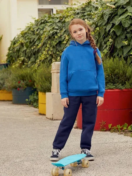 Суичър с качулка Fruit Of The Loom синьо