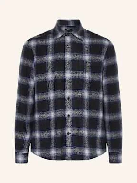 Reiss Svrchní Košile Crosby tmavě modrá/ světle šedá