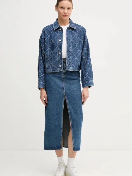 Rifľová bunda Calvin Klein Jeans modrá