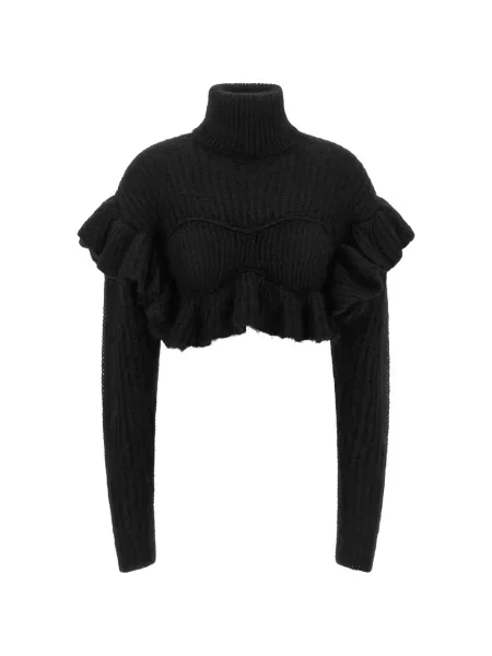 Pulover Elisabetta Franchi cu volane negru
