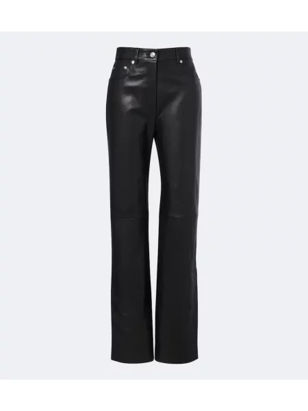 Pantaloni Sportmax din piele de căprioară negru