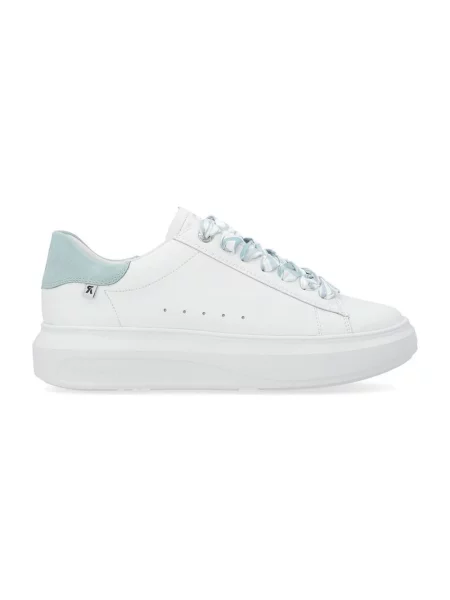 Sneakersy Rieker sznurowane skórzane białe