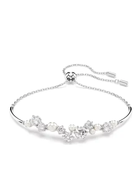Bransoletka Swarovski z perełkami szara