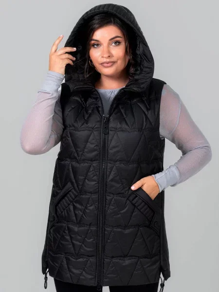 Утеплений жилет All Posa чорний