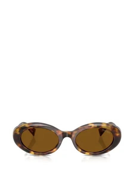 Ochelari de soare ovali Miu Miu Eyewear cu autograf maro