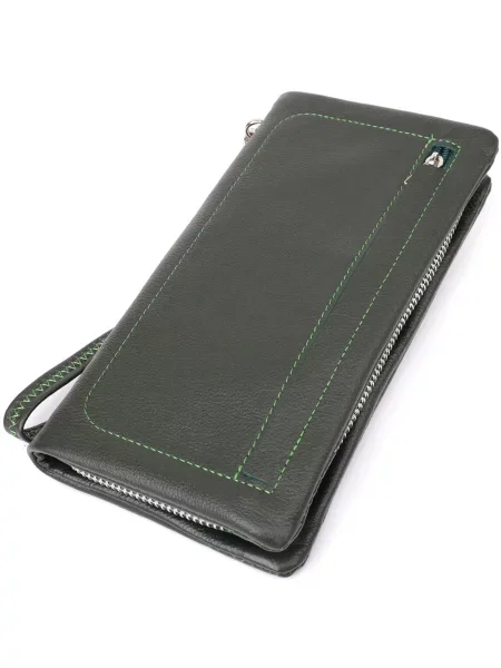 Кожаный кошелек St Leather Accessories зеленый