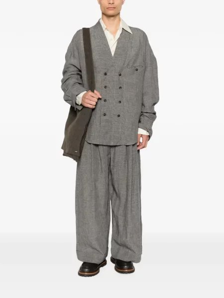 Pantaloni Ziggy Chen în carouri gri