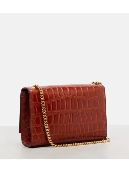 Geanta de piele Saint Laurent din piele portocaliu